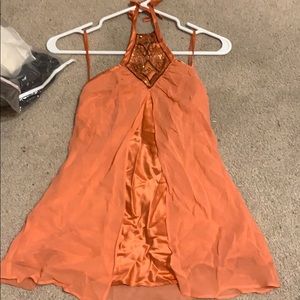 Express satin halter tank